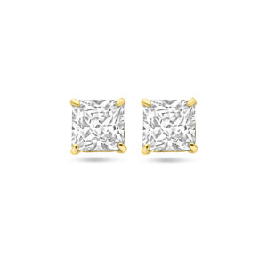 oorknoppen zirkonia 5 mm 14K geelgoud