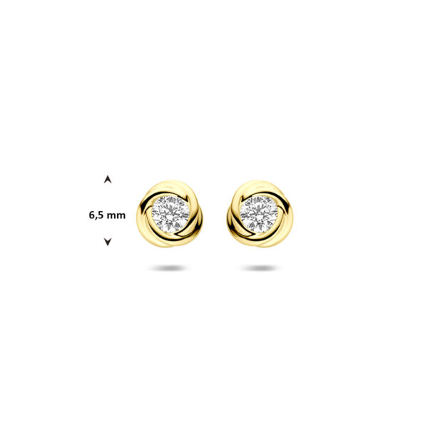 oorknoppen zirkonia 6,5 mm 14K geelgoud - Afbeelding 4