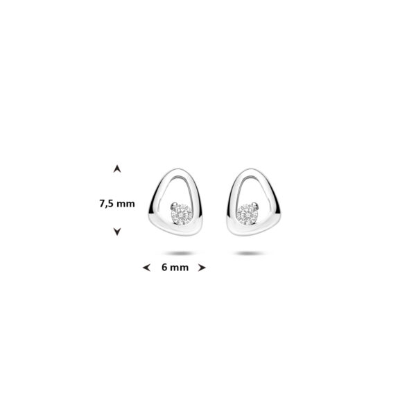 oorknoppen zirkonia 7,5 mm zilver gerhodineerd - Afbeelding 4