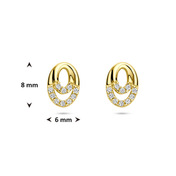 oorknoppen zirkonia 8 mm 14K geelgoud - Afbeelding 4