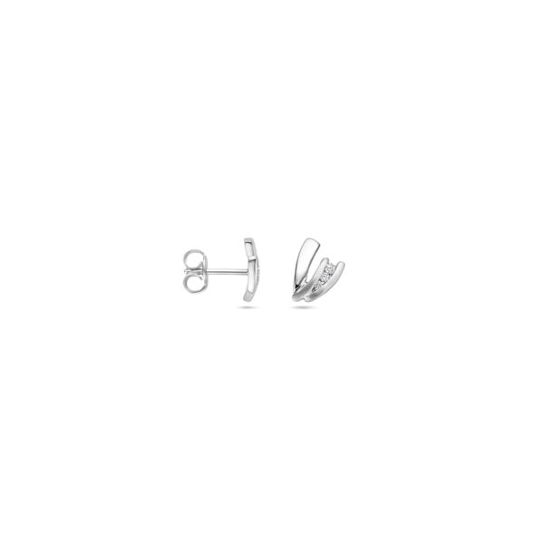oorknoppen zirkonia 9,5 mm zilver gerhodineerd - Afbeelding 3