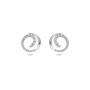 oorknoppen zirkonia 9,5 mm zilver gerhodineerd