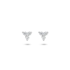 oorknoppen zirkonia zilver gerhodineerd