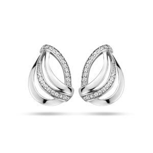 oorknoppen zirkonia zilver gerhodineerd