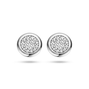 oorknoppen zirkonia zilver gerhodineerd