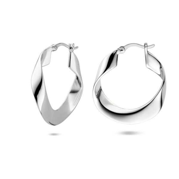 oorringen 25 mm zilver gerhodineerd - Afbeelding 3