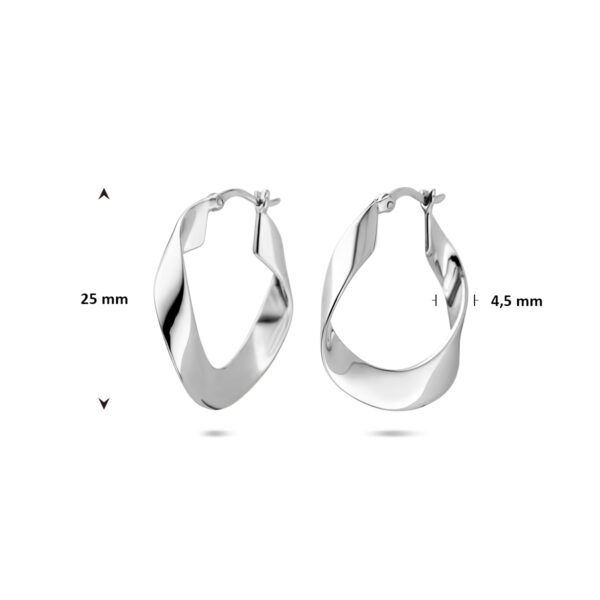 oorringen 25 mm zilver gerhodineerd - Afbeelding 4