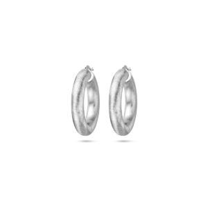 oorringen 6,0 mm ronde buis gescratcht zilver gerhodineerd