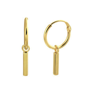 oorringen balkje zilver verguld (geel)