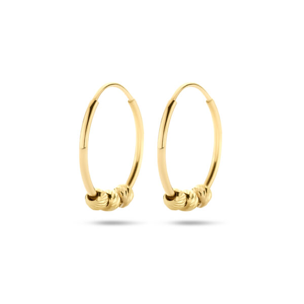oorringen bolletjes 11,5 mm 14K geelgoud