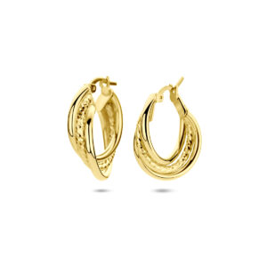 oorringen gediamanteerd 23,5 mm 1 micron zilver verguld (geel)