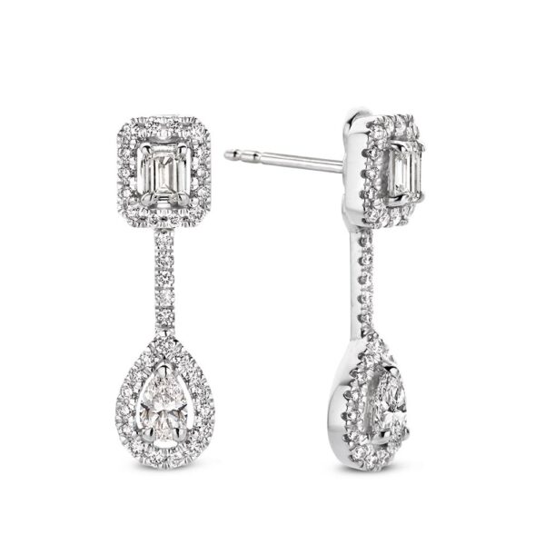 Oorstekers witgoud diamant 1,04 crt. - Afbeelding 2