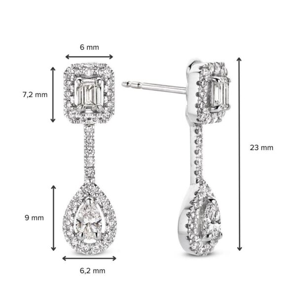 Oorstekers witgoud diamant 1,04 crt. - Afbeelding 5
