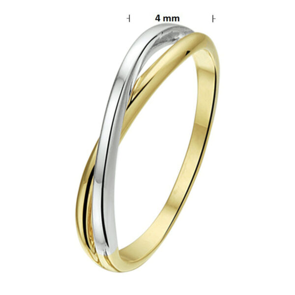 ring 14K bicolor goud geel/wit - Afbeelding 2