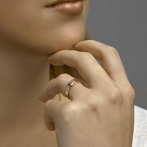 ring 14K bicolor goud geel/wit - Afbeelding 2