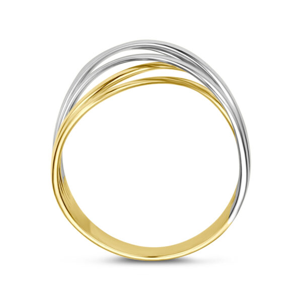ring 14K bicolor goud geel/wit - Afbeelding 3