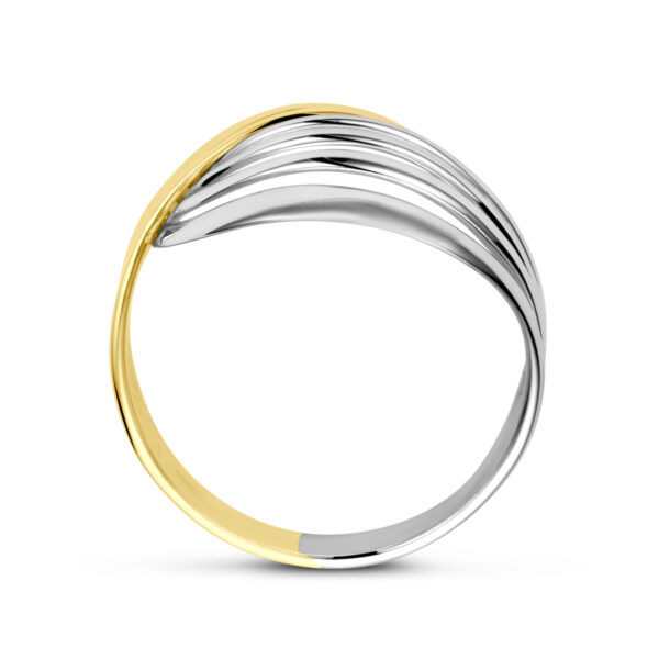 ring 14K bicolor goud geel/wit - Afbeelding 3