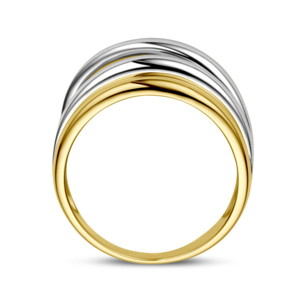 ring 14K bicolor goud geel/wit - Afbeelding 3
