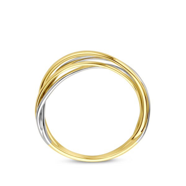 ring 14K bicolor goud geel/wit - Afbeelding 3