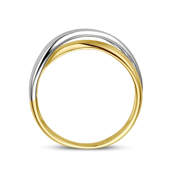 ring 14K bicolor goud geel/wit - Afbeelding 3