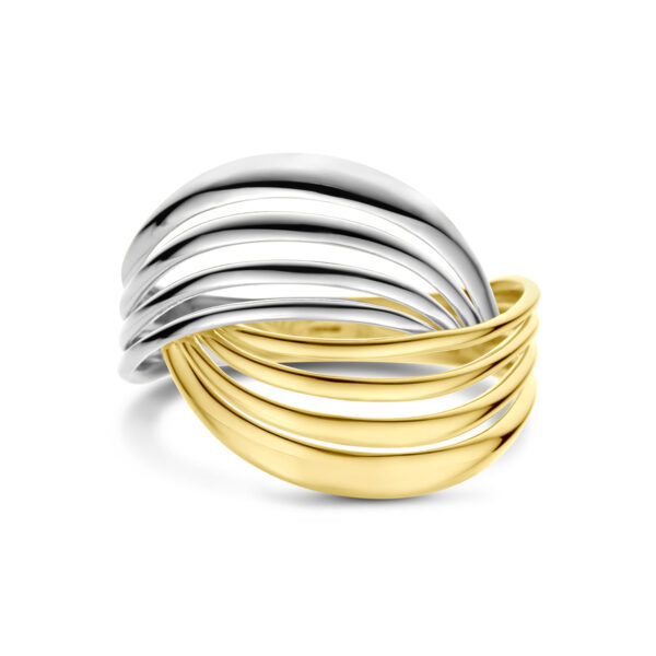 ring 14K bicolor goud geel/wit - Afbeelding 4