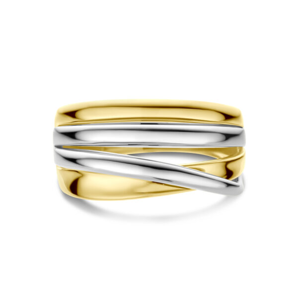 ring 14K bicolor goud geel/wit - Afbeelding 4
