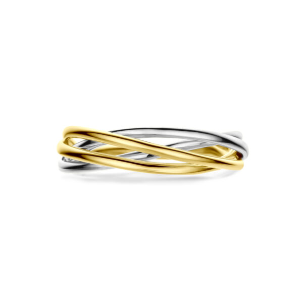 ring 14K bicolor goud geel/wit - Afbeelding 4