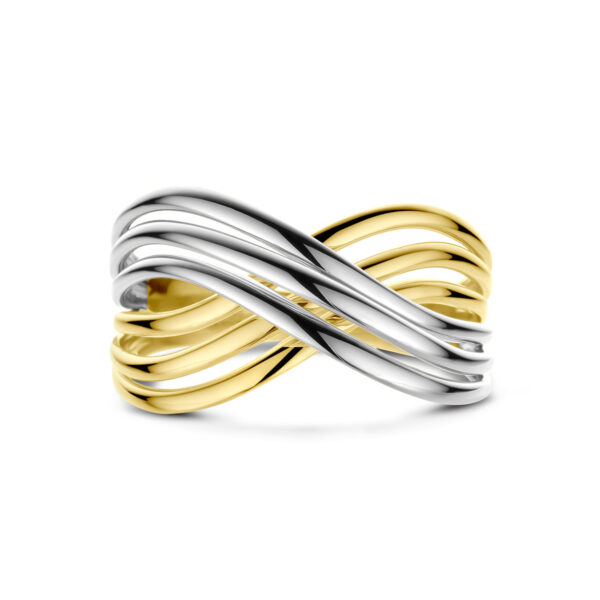 ring 14K bicolor goud geel/wit - Afbeelding 4