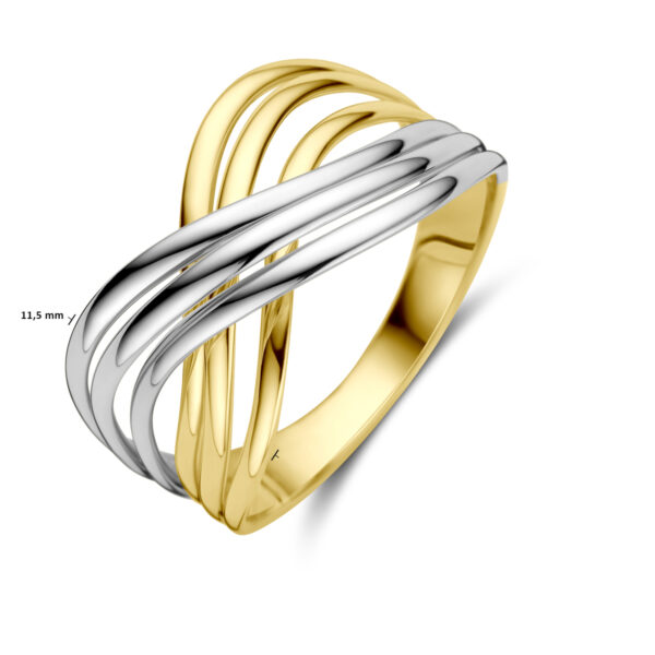 ring 14K bicolor goud geel/wit - Afbeelding 5