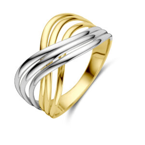 ring 14K bicolor goud geel/wit