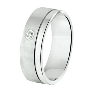 ring a203 - 6 mm - met cz zilver gerhodineerd
