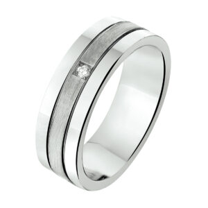 ring a309 - 6 mm - 0.02ct h si zilver gerhodineerd