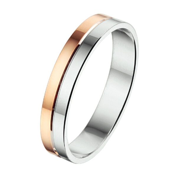 ring al748 - 4 mm - zonder steen goud met zilver