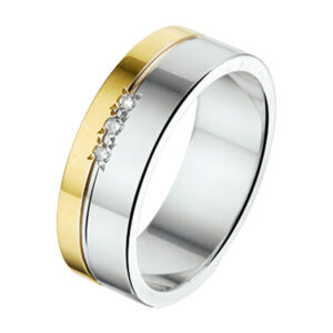 ring al763 - 6 mm - 0.03ct h si goud met zilver