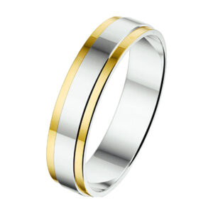 ring al764 - 4,5 mm - zonder steen goud met zilver