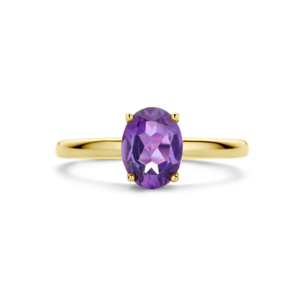 ring amethist 14K geelgoud - Afbeelding 3