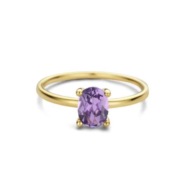 ring amethist 14K geelgoud - Afbeelding 4
