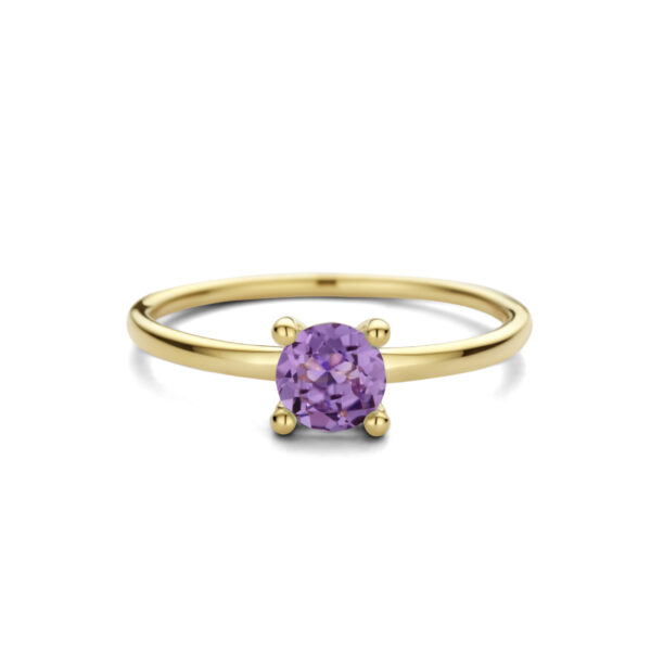 ring amethist 14K geelgoud - Afbeelding 4