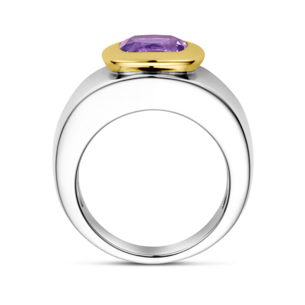 ring amethist goud met zilver - Afbeelding 3