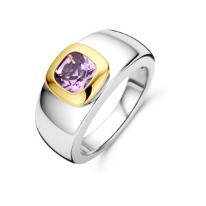 ring amethist goud met zilver