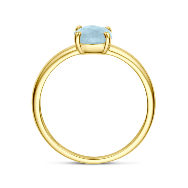 ring aquamarijn 14K geelgoud - Afbeelding 3