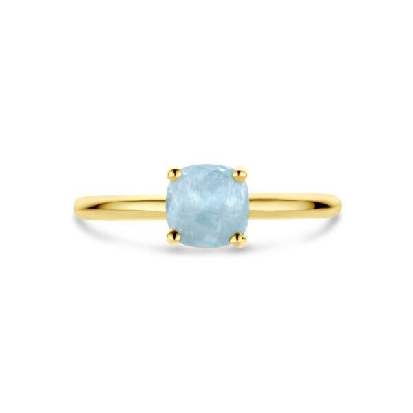 ring aquamarijn 14K geelgoud - Afbeelding 4