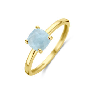 ring aquamarijn 14K geelgoud