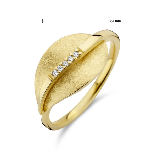 ring blad gescratcht diamant 0.025ct h si 14K geelgoud - Afbeelding 5