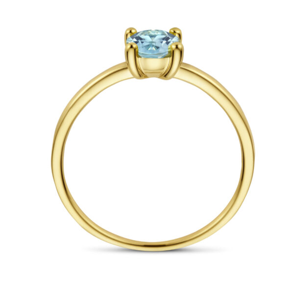 ring blauw topaas 14K geelgoud - Afbeelding 3