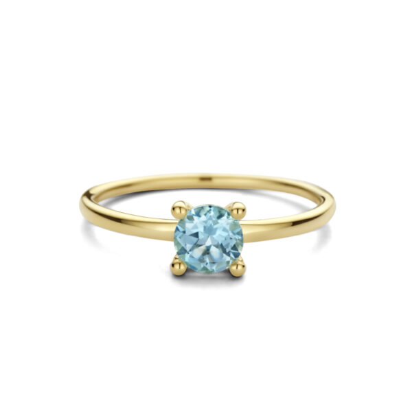 ring blauw topaas 14K geelgoud - Afbeelding 4