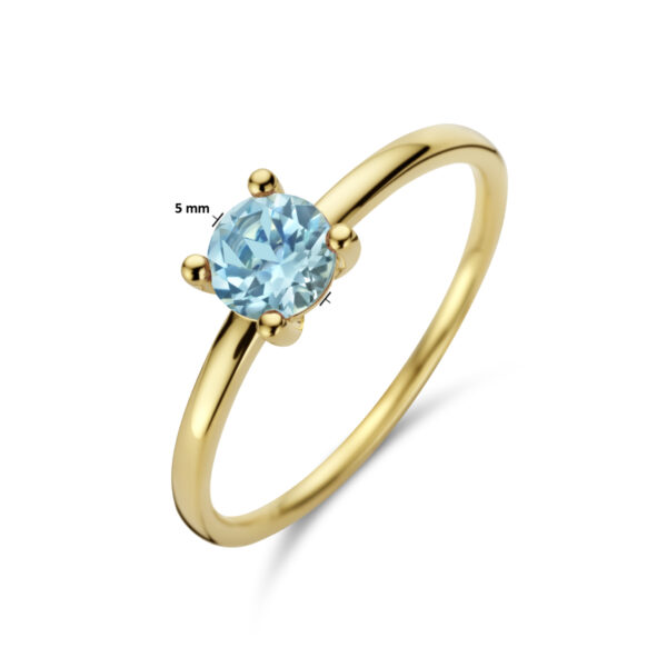 ring blauw topaas 14K geelgoud - Afbeelding 5
