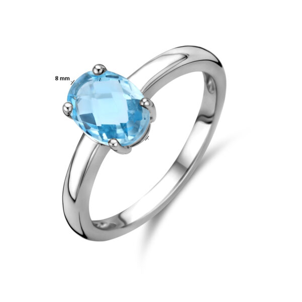 ring blauw topaas zilver gerhodineerd - Afbeelding 4