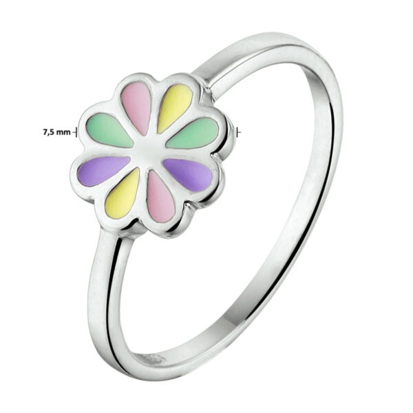 ring bloem zilver gerhodineerd - Afbeelding 3