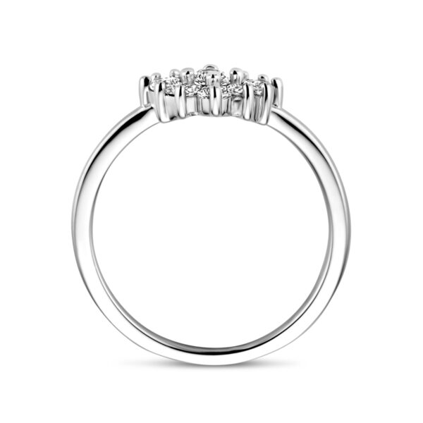 ring bloem zirkonia zilver gerhodineerd - Afbeelding 3